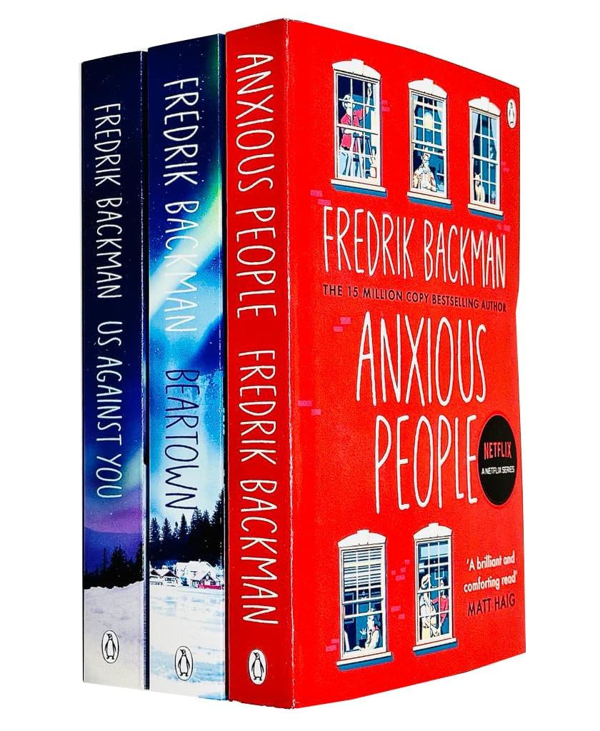 Fredrik Backman 3 Books Collection Set paperback front cover featuring Anxious People, Us Against You, and Beartown