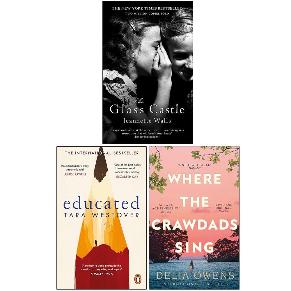 The Glass Castle, Educated & Where the Crawdads Sing 3-book paperback set front cover