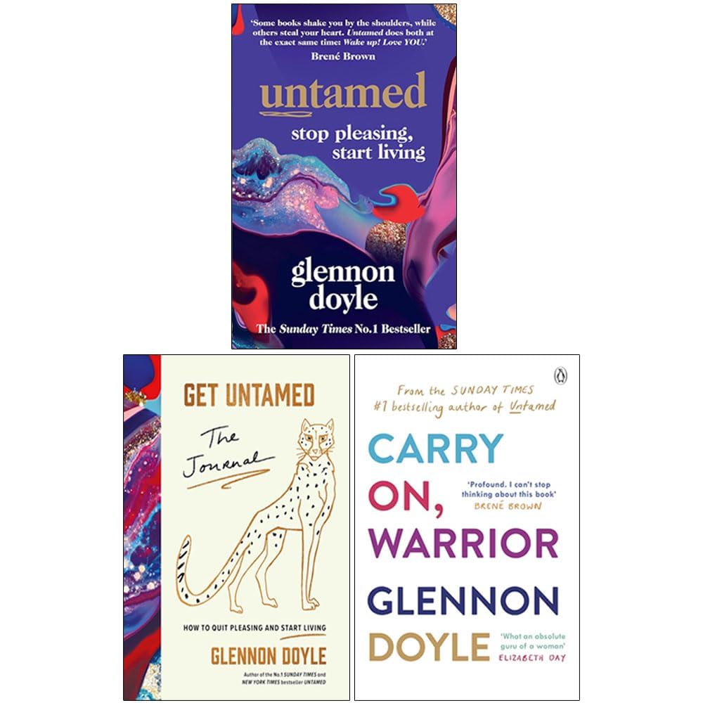 Glennon Doyle 3 Books Collection Set front covers showing Untamed, Carry On Warrior, and Get Untamed The Journal