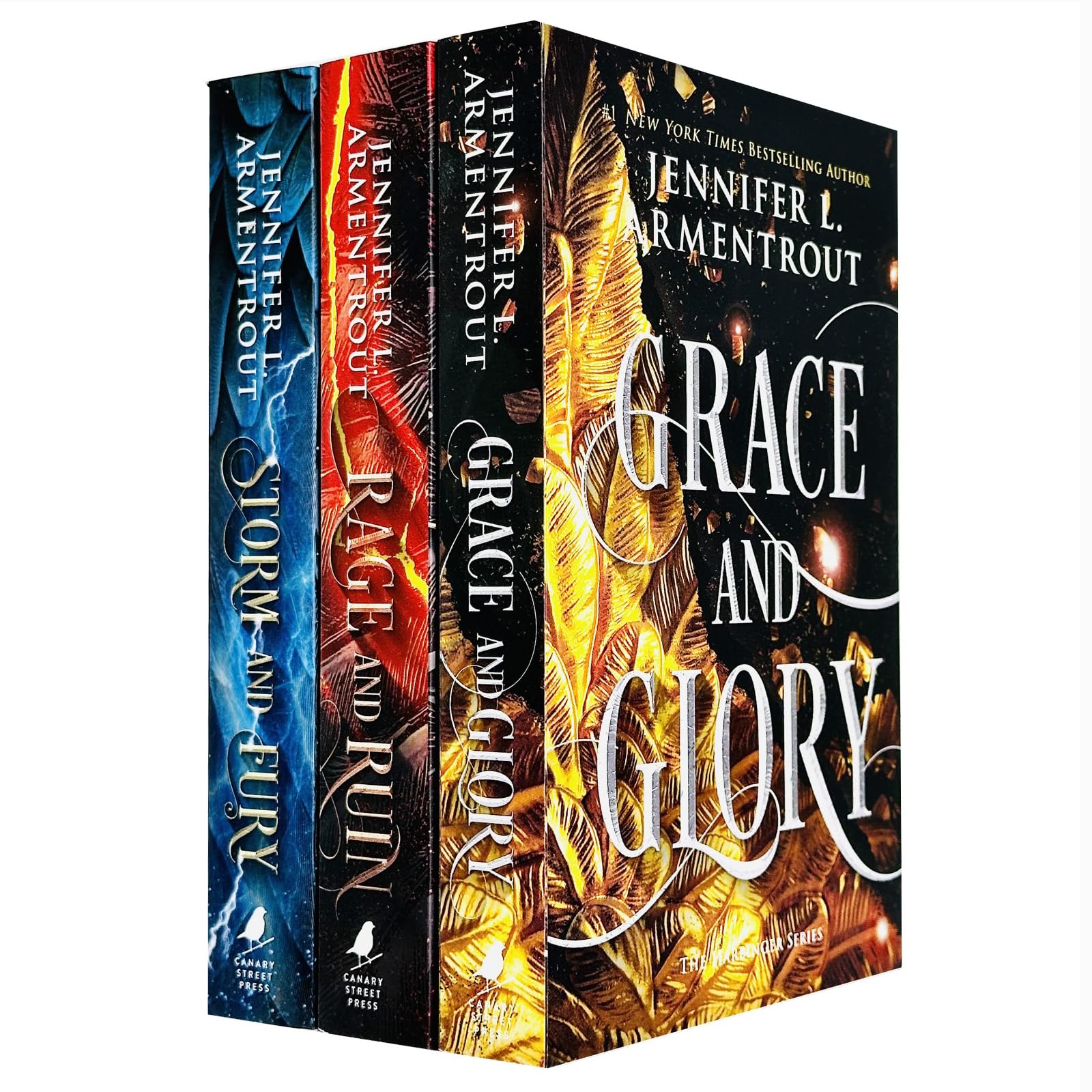 Harbinger series by Jennifer L. Armentrout 3-book paperback set, front cover of Storm and Fury