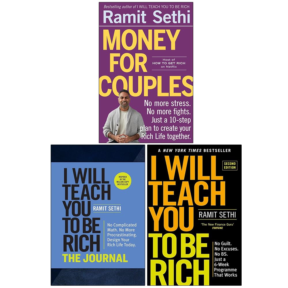I Will Teach You to Be Rich, Money for Couples & The Journal by Ramit Sethi 3-book paperback set front covers