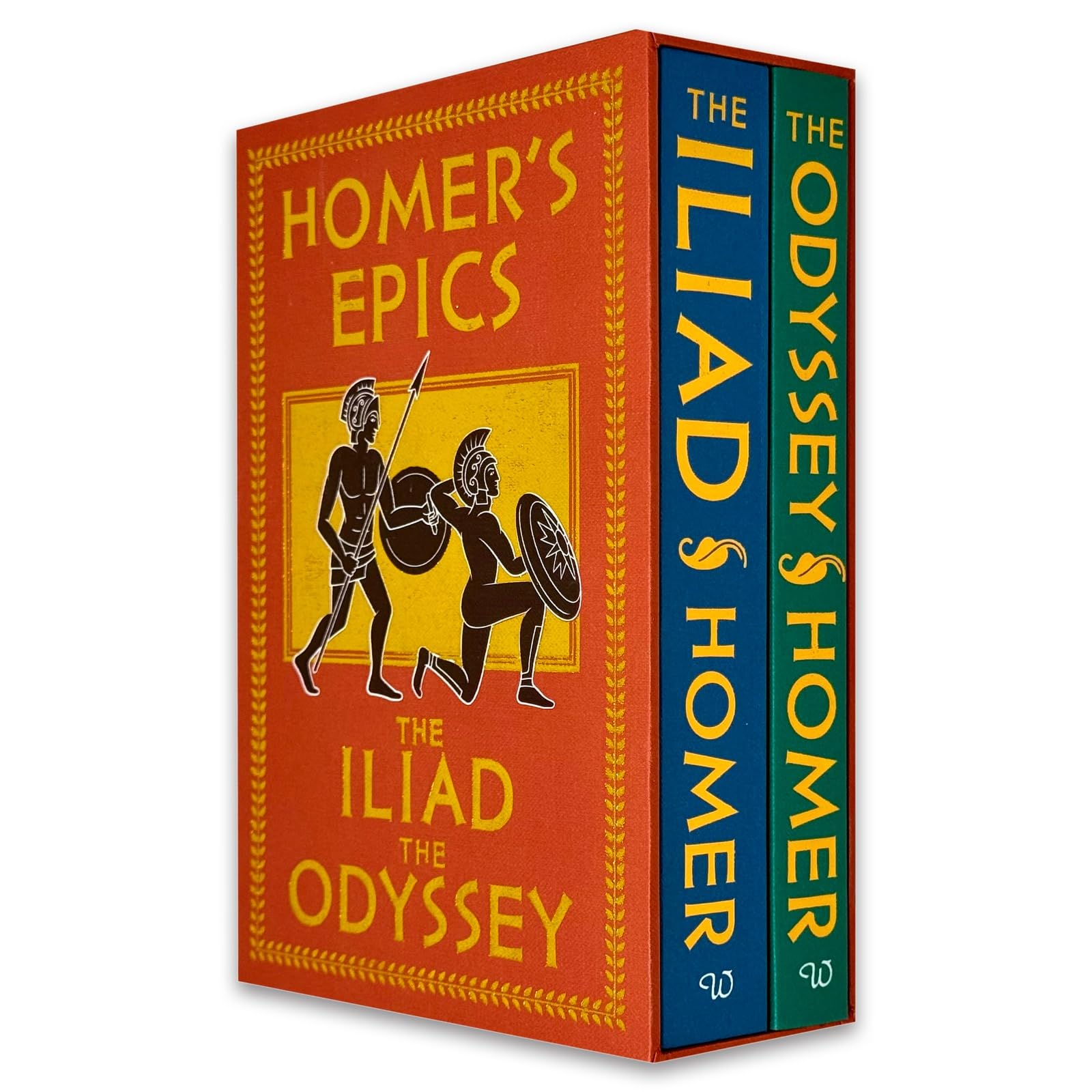 Front cover of The Iliad and The Odyssey 2-book hardback box set by Homer