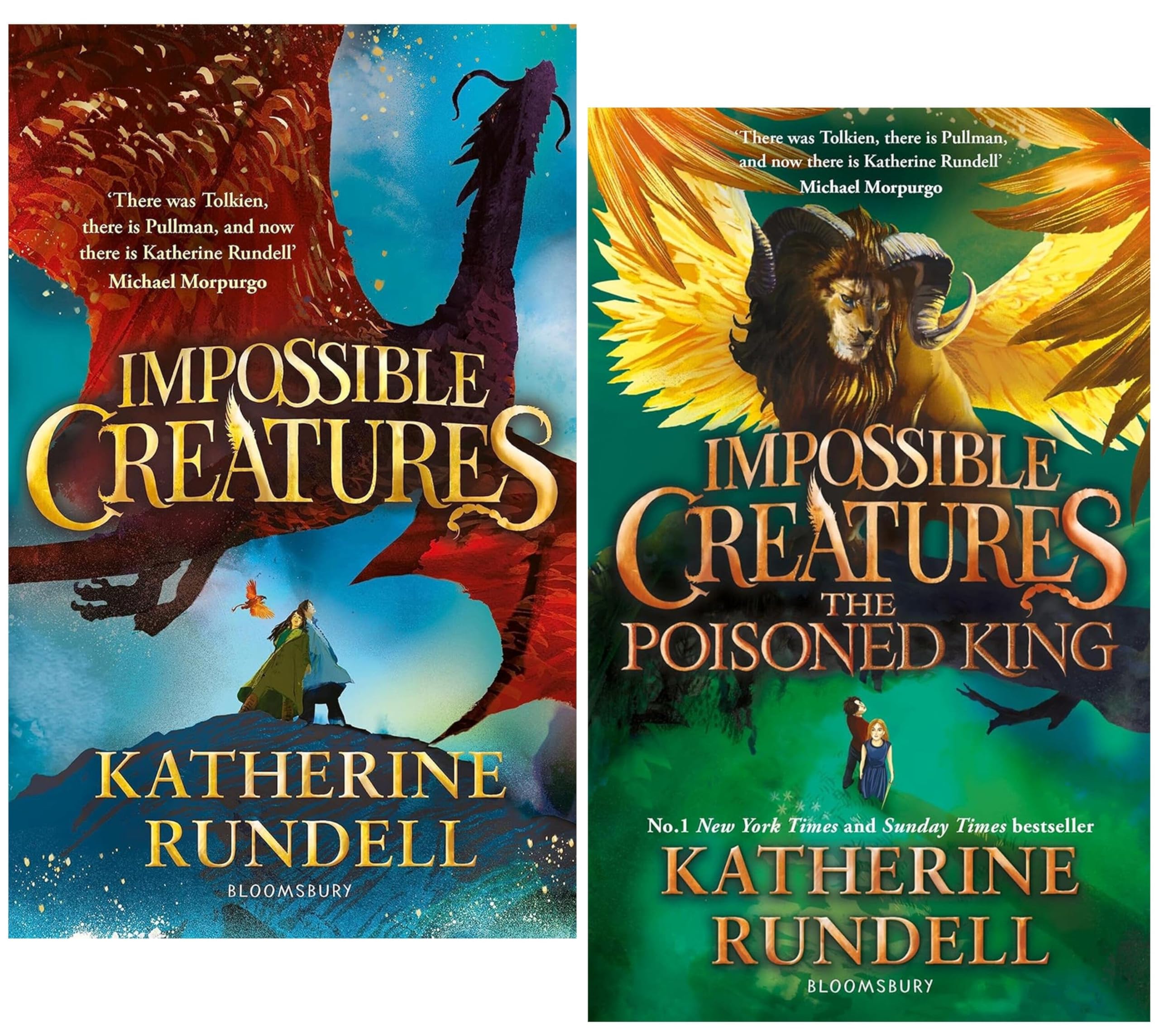 Impossible Creatures 2 book hardcover set by Katherine Rundell - front cover of Impossible Creatures