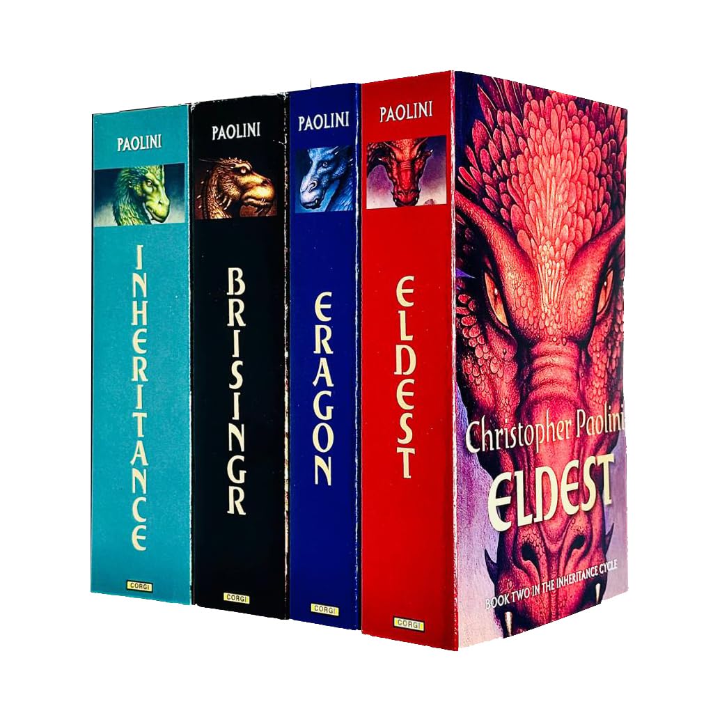 Front cover of the Inheritance Cycle 4 Books Collection Set by Christopher Paolini, Corgi paperback edition