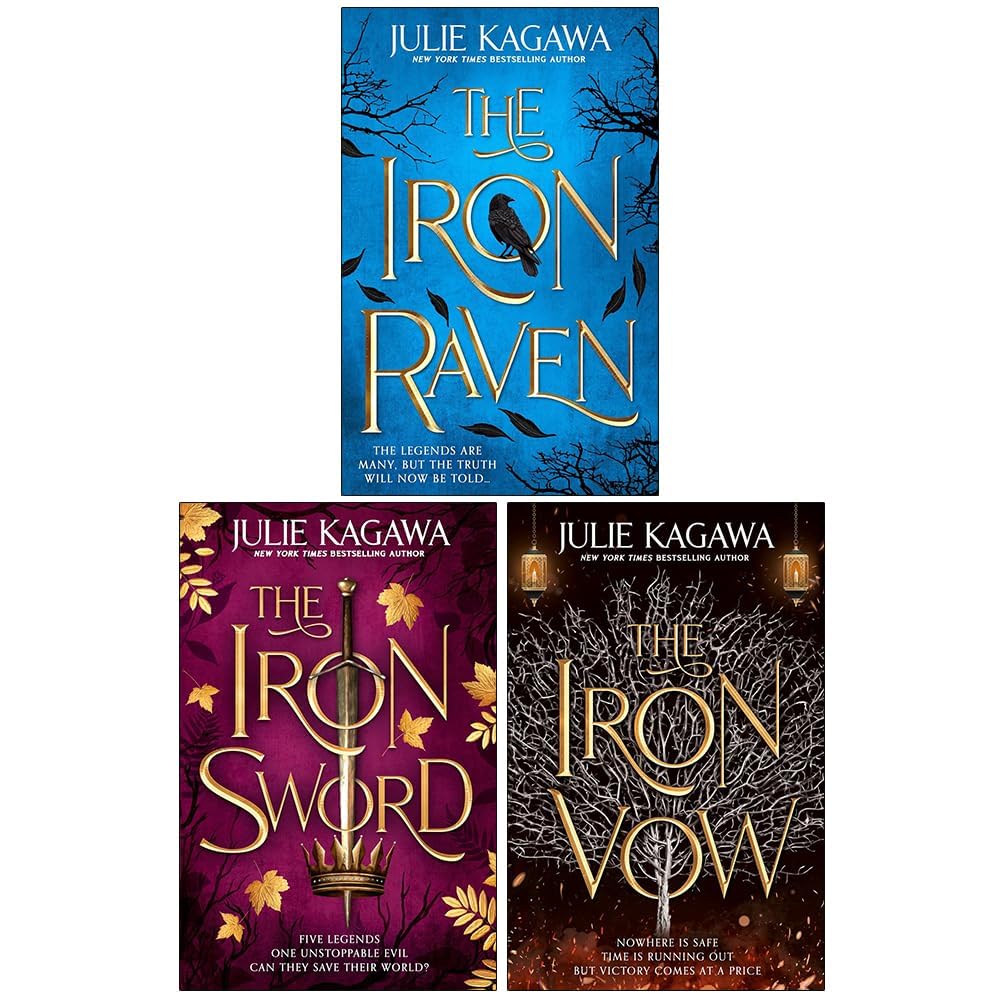 Iron Fey Evenfall 3-book paperback set by Julie Kagawa featuring The Iron Raven, The Iron Sword, and The Iron Vow front covers