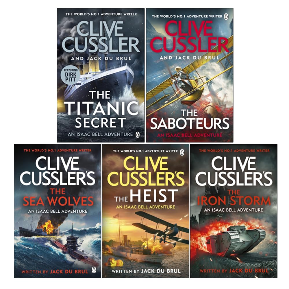Isaac Bell Series 11-15 by Clive Cussler and Jack Du Brul 5 books collection set paperback - front cover