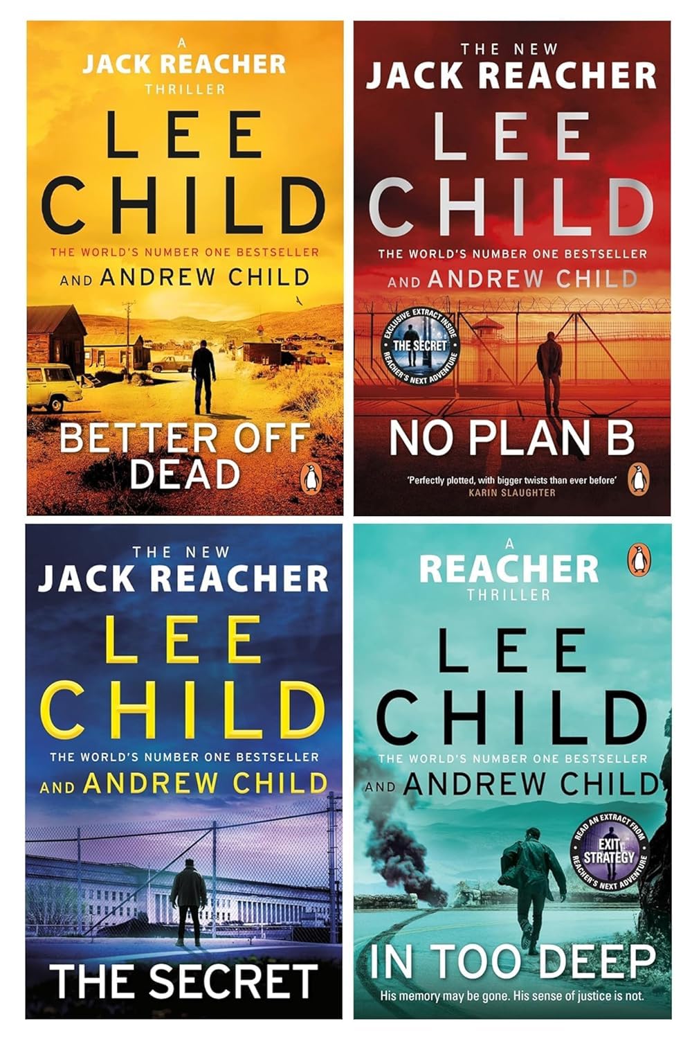 Jack Reacher Series 4 Books Collection Set by Lee Child and Andrew Child - paperback front cover