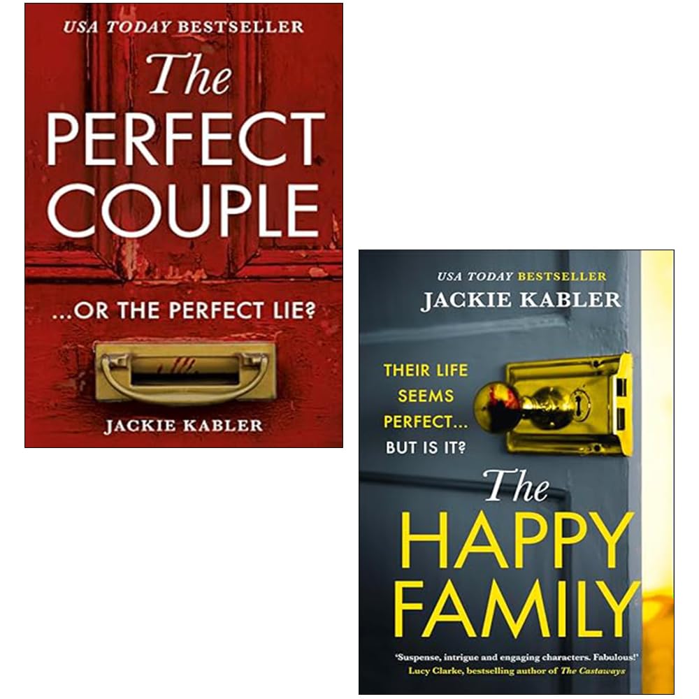 Jackie Kabler 2 Books Collection Set paperback front cover featuring The Perfect Couple and The Happy Family