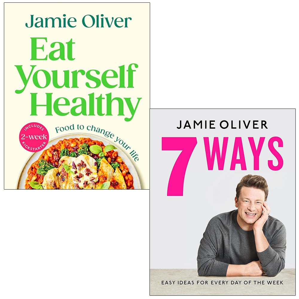Jamie Oliver Collection 2 Books Set - Eat Yourself Healthy and 7 Ways hardcover front covers