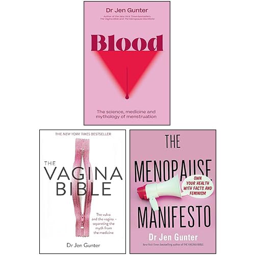 Jen Gunter 3 Books Collection Set paperback front cover featuring Blood, The Vagina Bible, and The Menopause Manifesto
