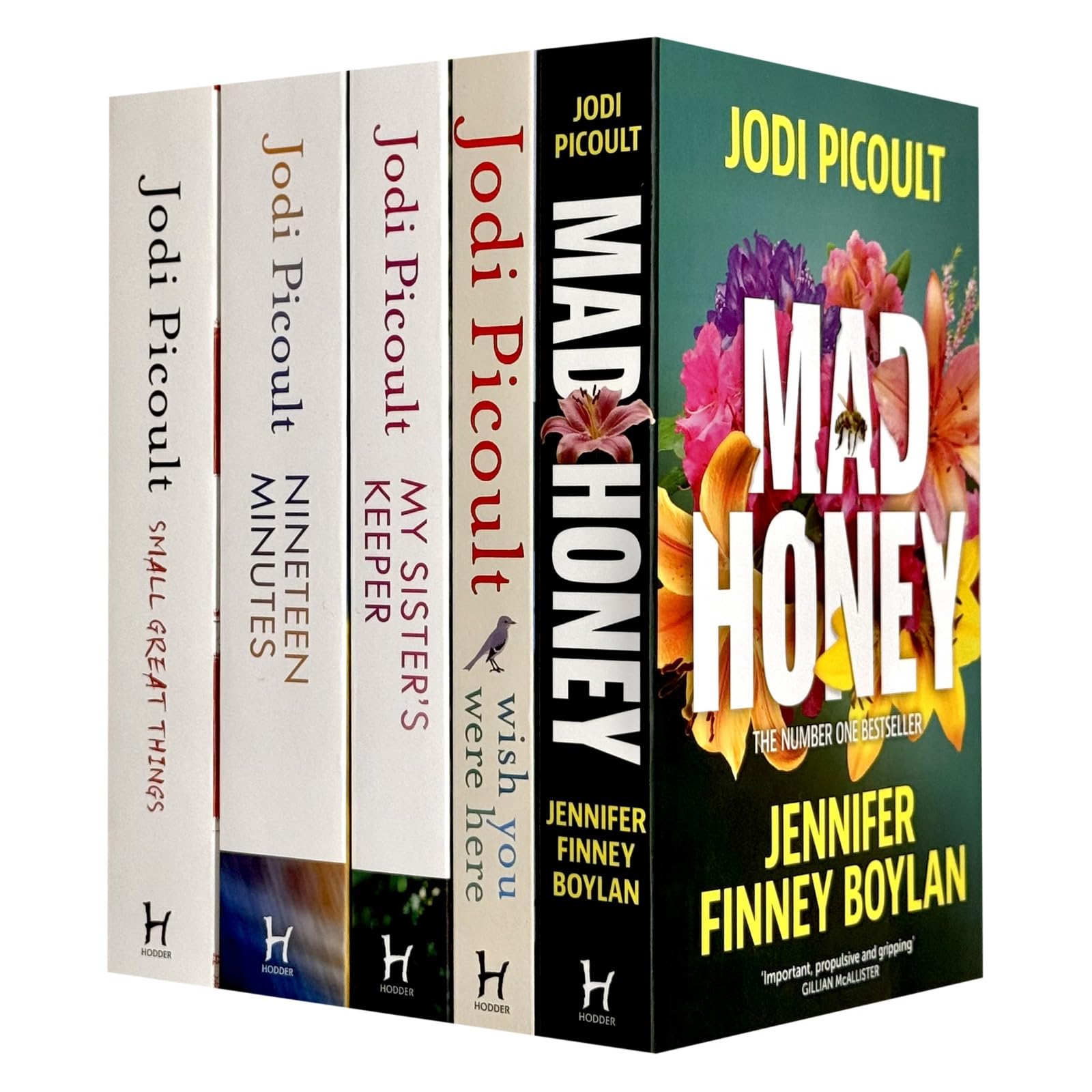 front cover of the complete Jodi Picoult 5 book paperback collection set displayed together