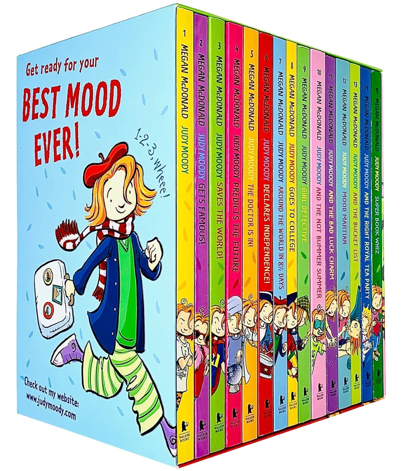 Judy Moody 15 Books Collection Set by Megan McDonald - front cover of the complete paperback box set for kids ages 7-11