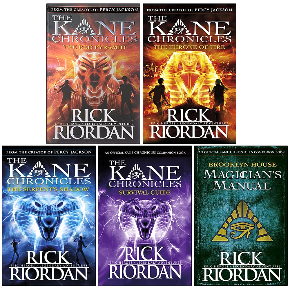 The Kane Chronicles 5 Books Collection Set by Rick Riordan front cover artwork