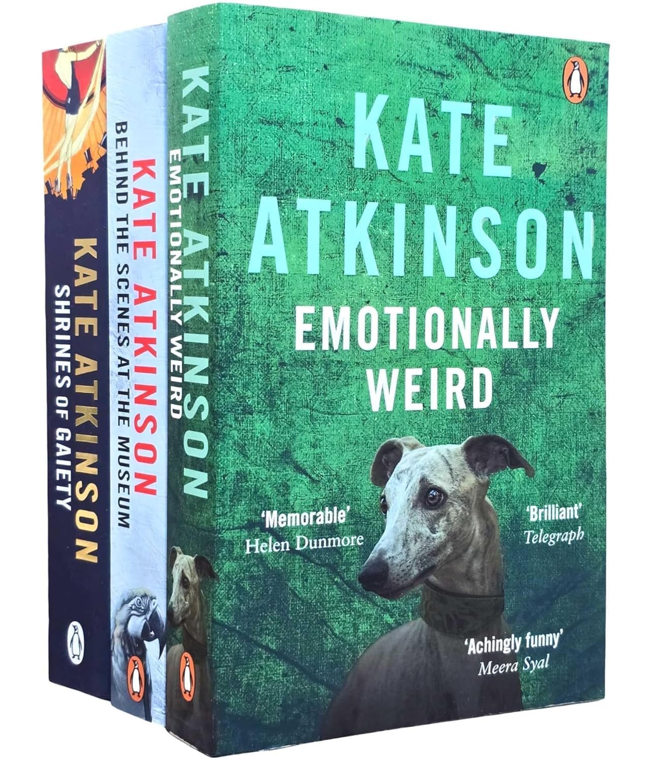 Kate Atkinson 3 Books Collection Set paperback front cover showing Behind the Scenes at the Museum, Emotionally Weird, and Shrines of Gaiety