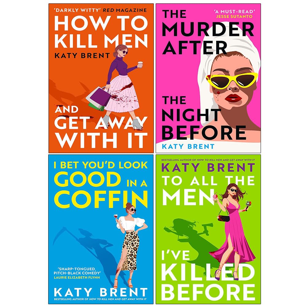 Katy Brent Collection 4 Books Set paperback covers, including The Murder After the Night Before and How to Kill Men and Get Away With It