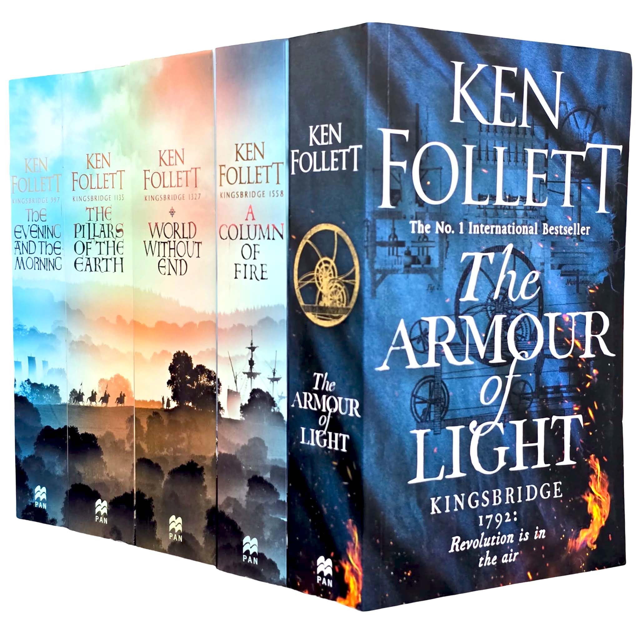 Kingsbridge Series by Ken Follett 5 Books Collection Set paperback front covers