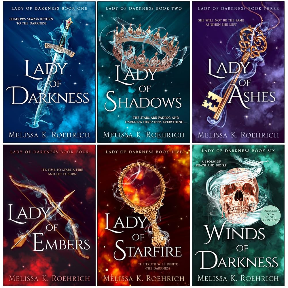 Lady of Darkness Series by Melissa K. Roehrich 6-book paperback collection set, all six front covers displayed together.