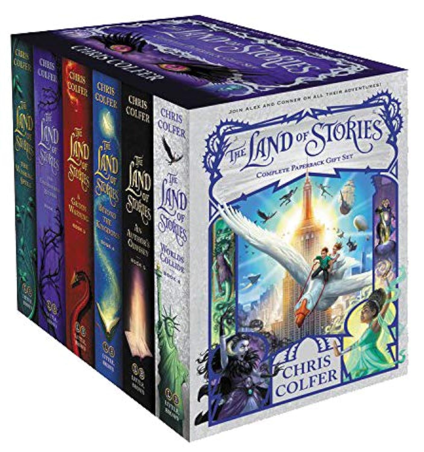 The Land of Stories 6 Books Collection Set by Chris Colfer paperback box set cover, showing all six titles bundled together