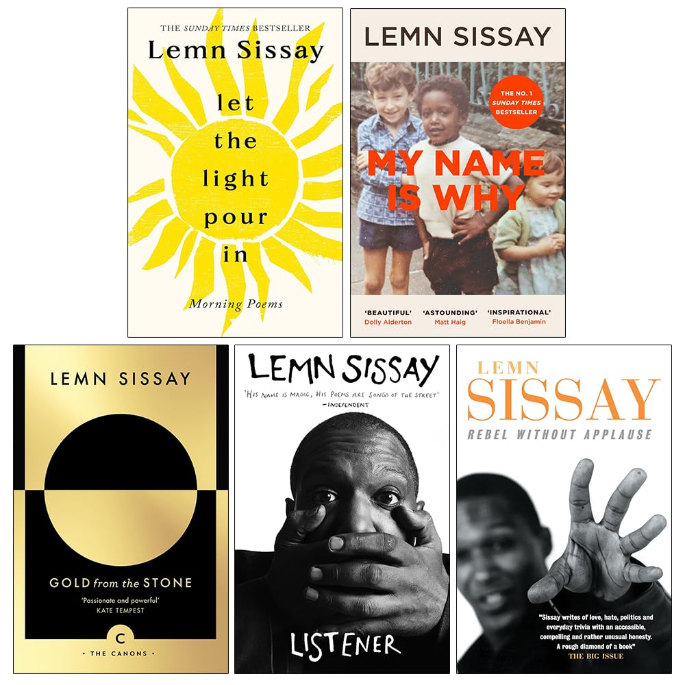Lemn Sissay Collection 5 Books Set paperback front cover, including My Name Is Why and Gold from the Stone