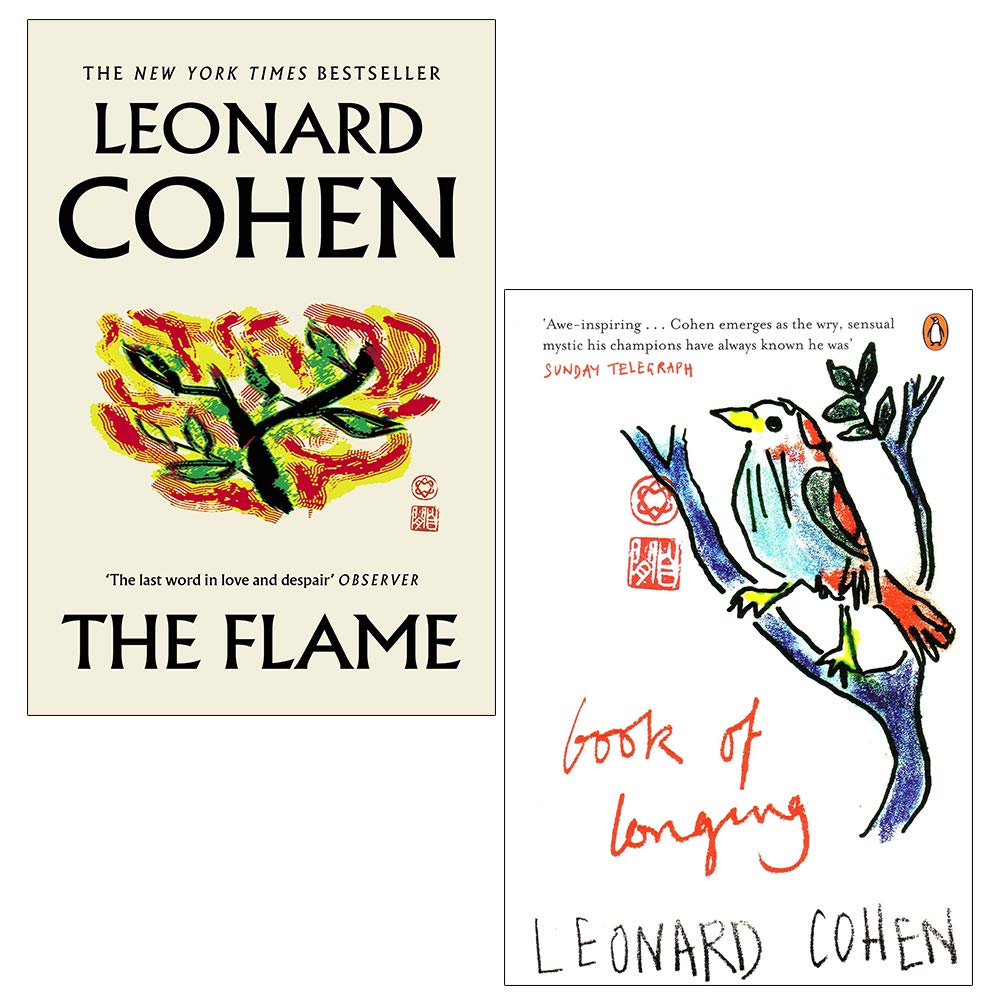Leonard Cohen 2 Books Collection Set paperback front covers, The Flame and Book of Longing
