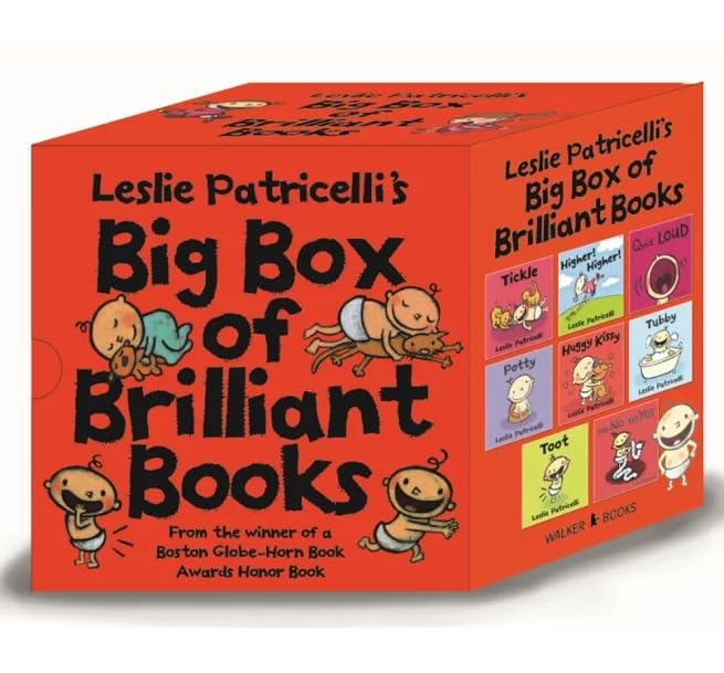 Leslie Patricelli 8 board book collection set front cover box, ages 0-5 board books