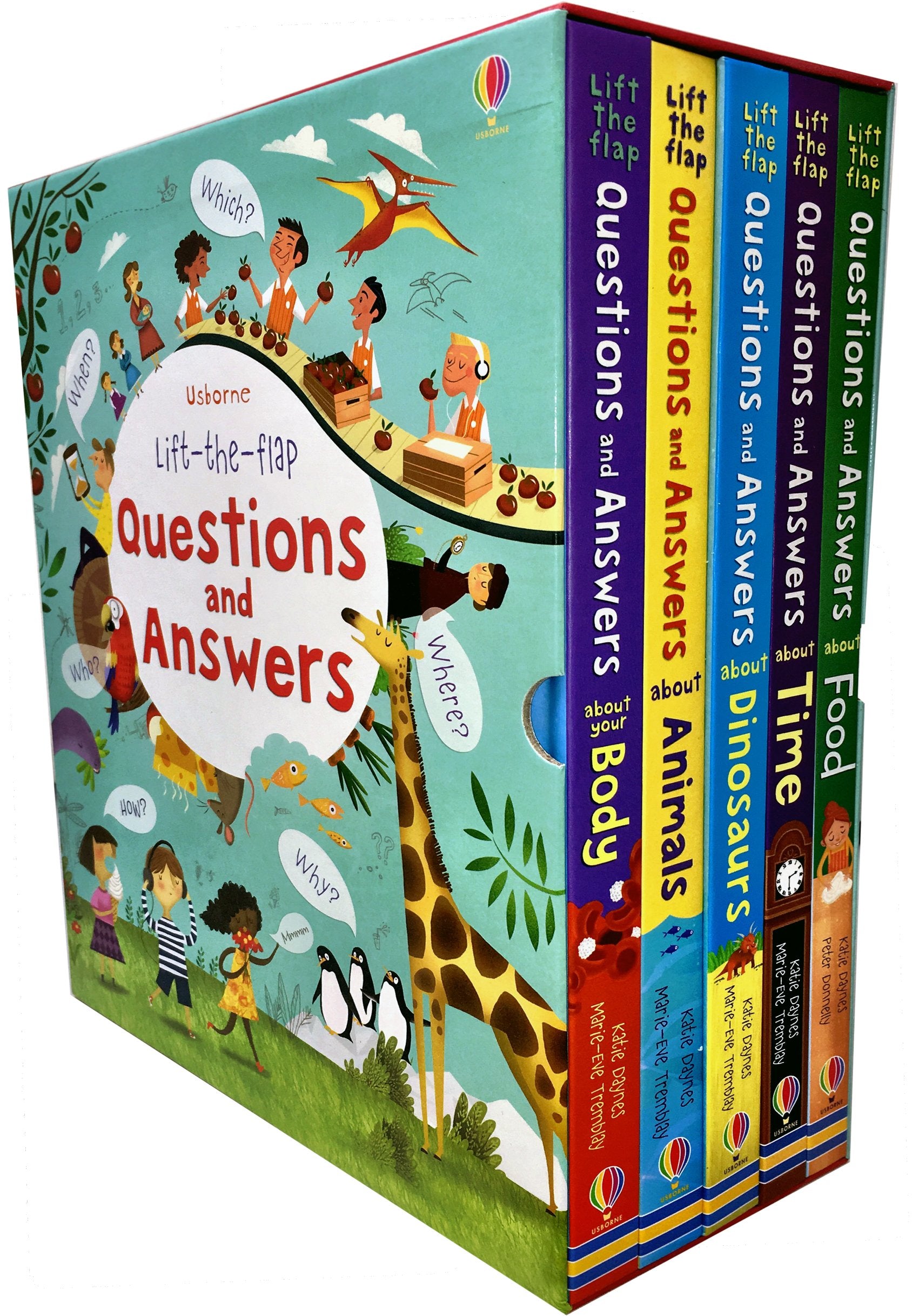 Lift-the-Flap Questions and Answers 5 Books Collection Set by Katie Daynes, hardback box set front cover