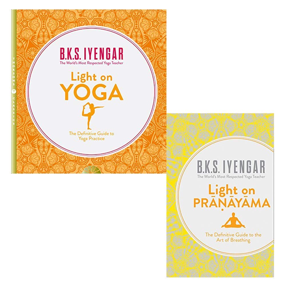 Light on Yoga and Light on Pranayama by B.K.S. Iyengar 2 book paperback set front covers