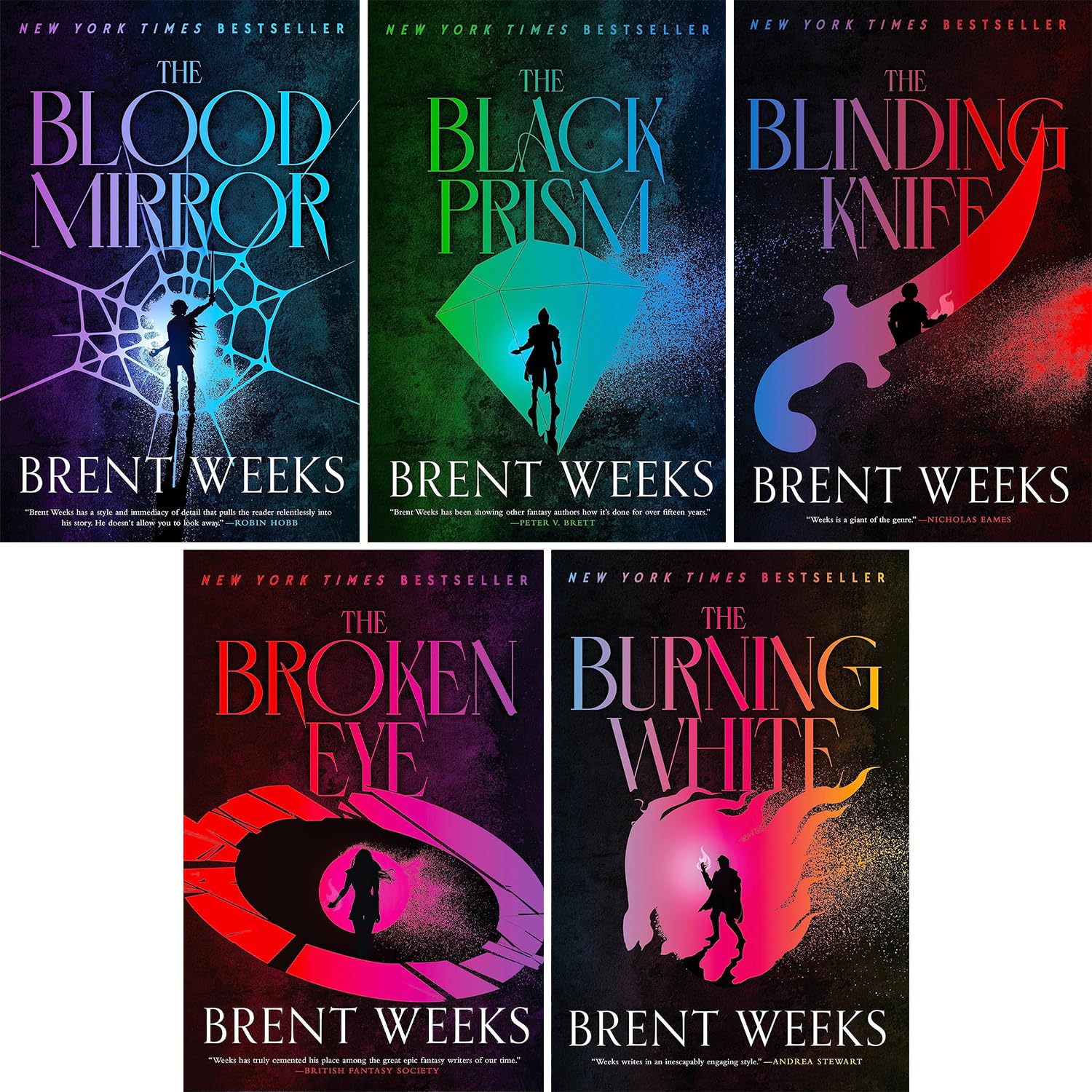 Lightbringer Series by Brent Weeks 5 books collection set paperback - front cover of full boxed set