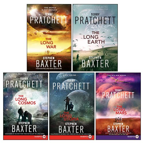 The Long Earth Series 5 Books Collection Set by Terry Pratchett and Stephen Baxter, paperback front cover of The Long Earth
