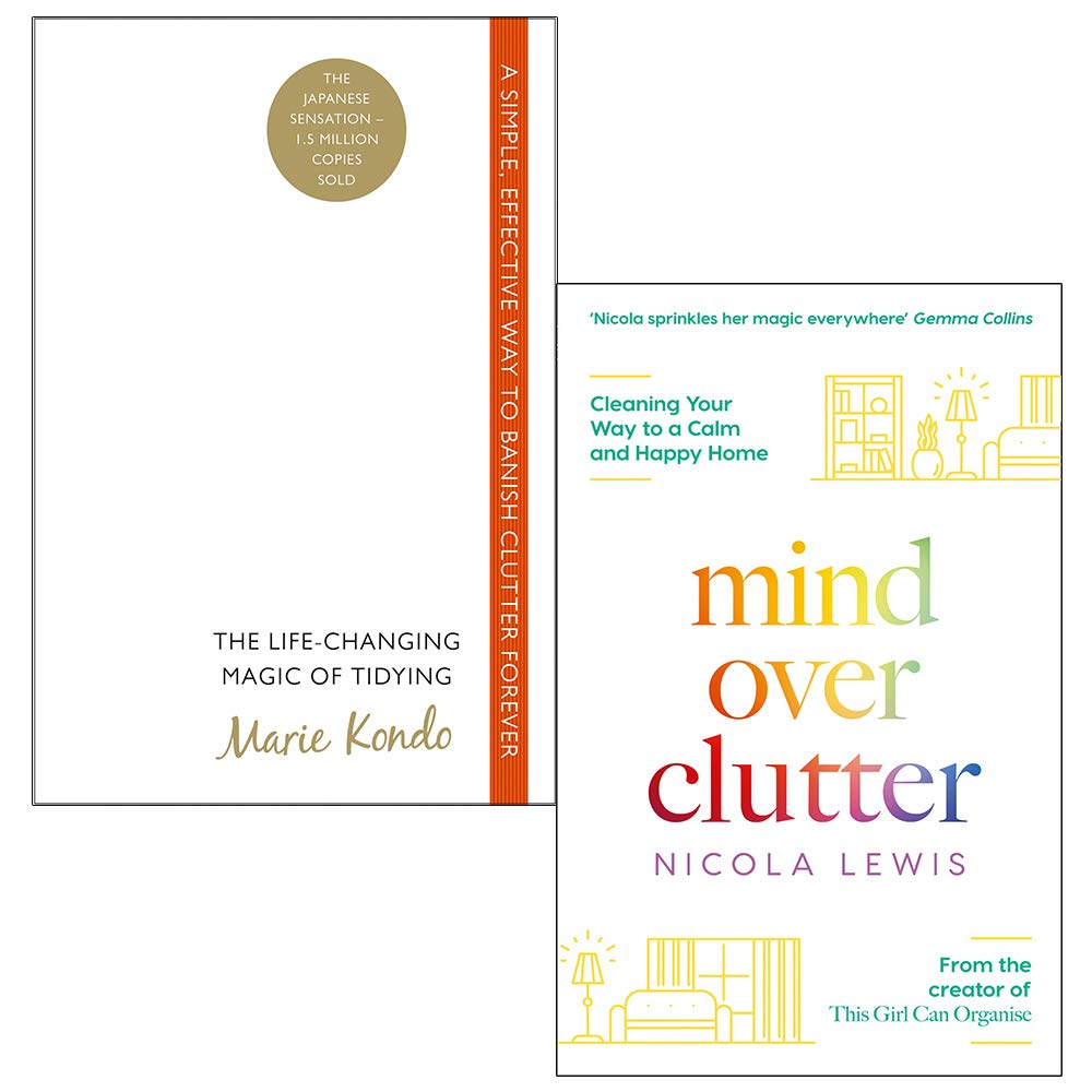 Front cover view of the Marie Kondo Tidying Duo 2 Books Collection Set, featuring The Life-Changing Magic of Tidying Up and Joy at Work paperbacks.