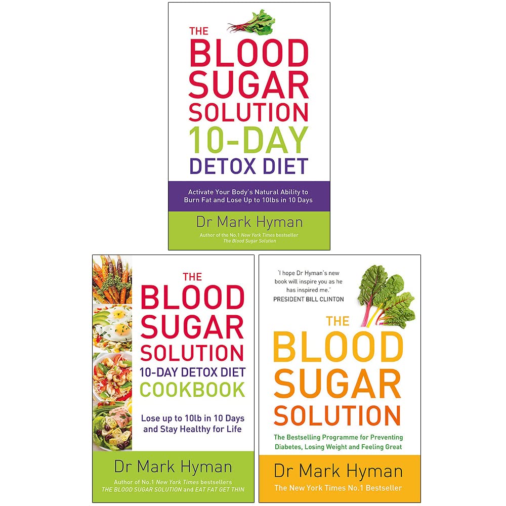 Front cover view of the Mark Hyman Blood Sugar Solution 3 books collection set in paperback on a white background.