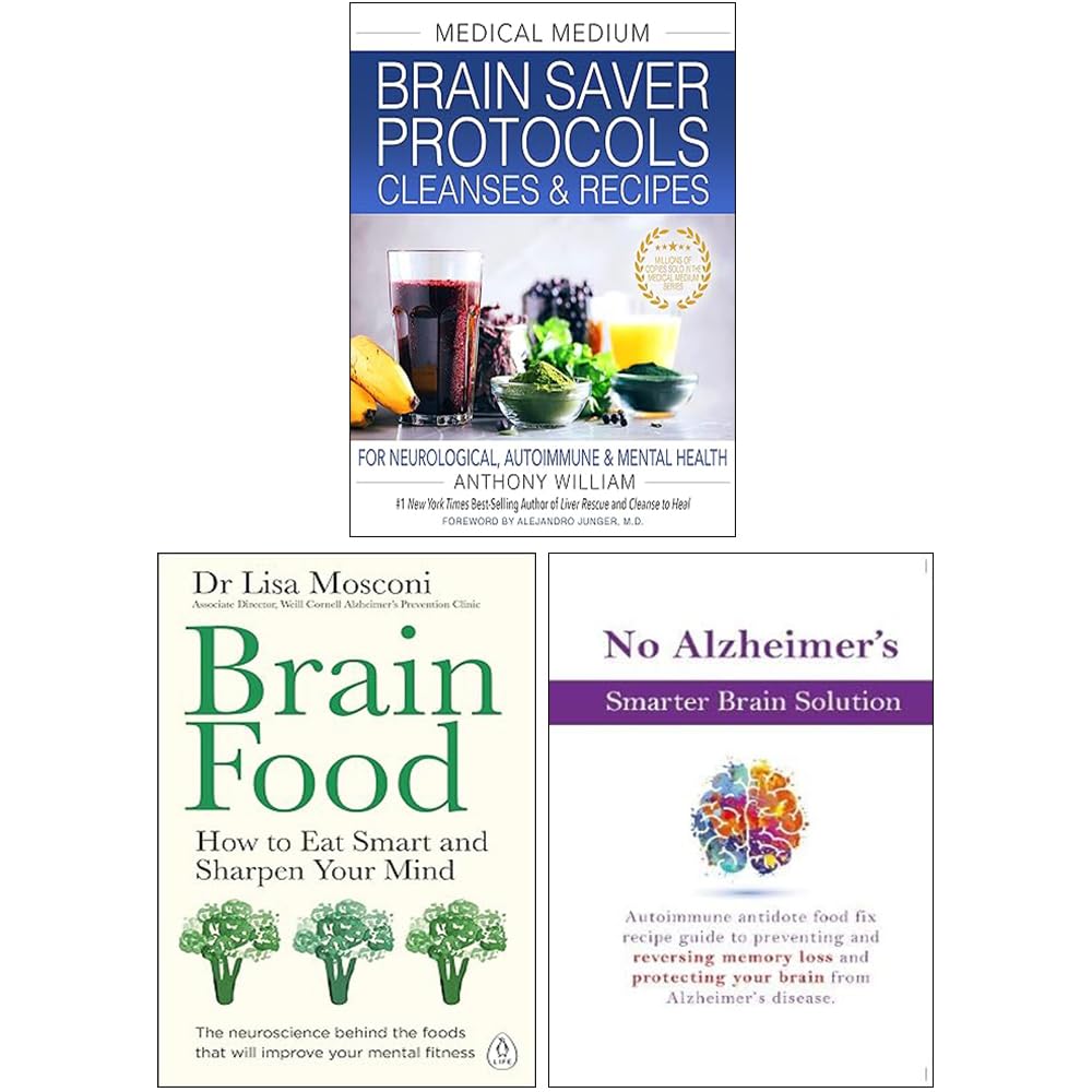 Front cover of the Medical Medium Brain Saver, Brain Food & No Alzheimer's Smarter Brain Keto Solution 3 books collection set