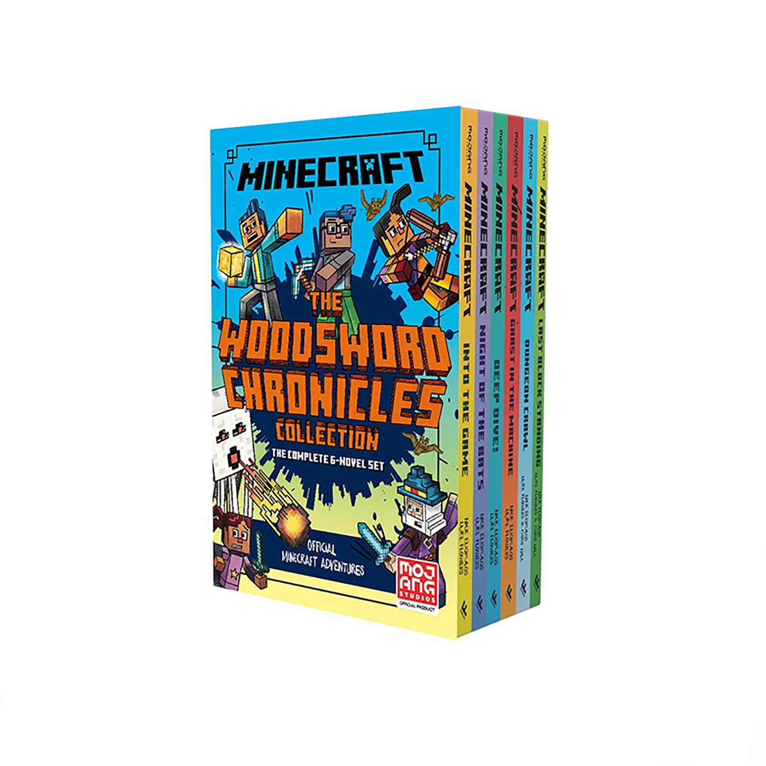 Minecraft Woodsword Chronicles 6 Books Collection Set by Nick Eliopulos, paperback slipcase front cover showing all six titles