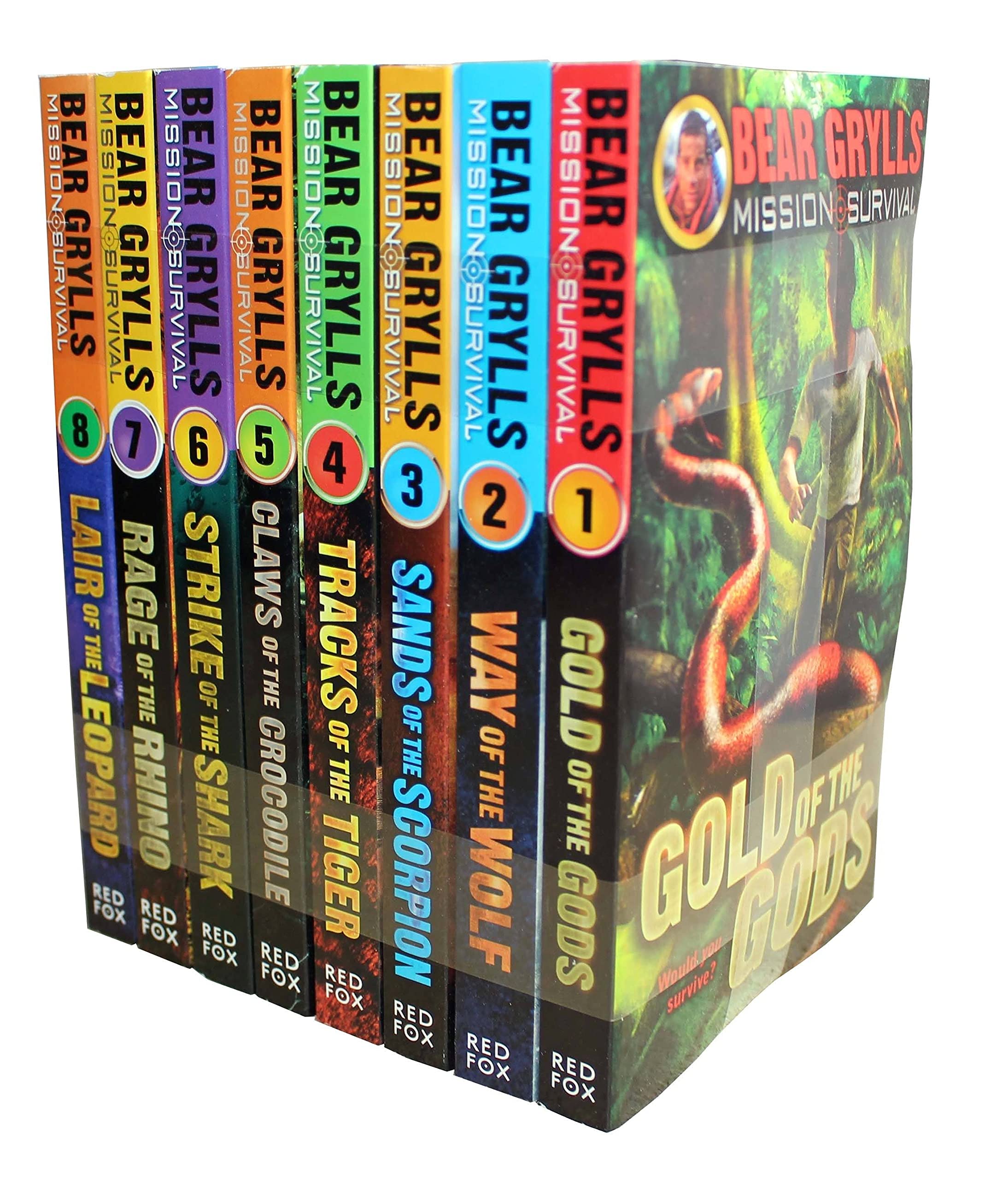 Mission Survival by Bear Grylls 8 Books Collection Set paperback - front cover of the full boxed set for ages 9-14