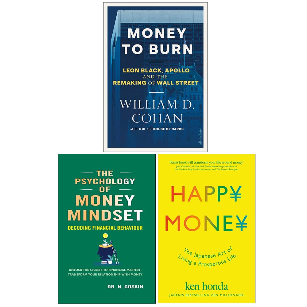 Money to Burn, The Psychology of Money Mindset & Happy Money 3 book paperback set front cover