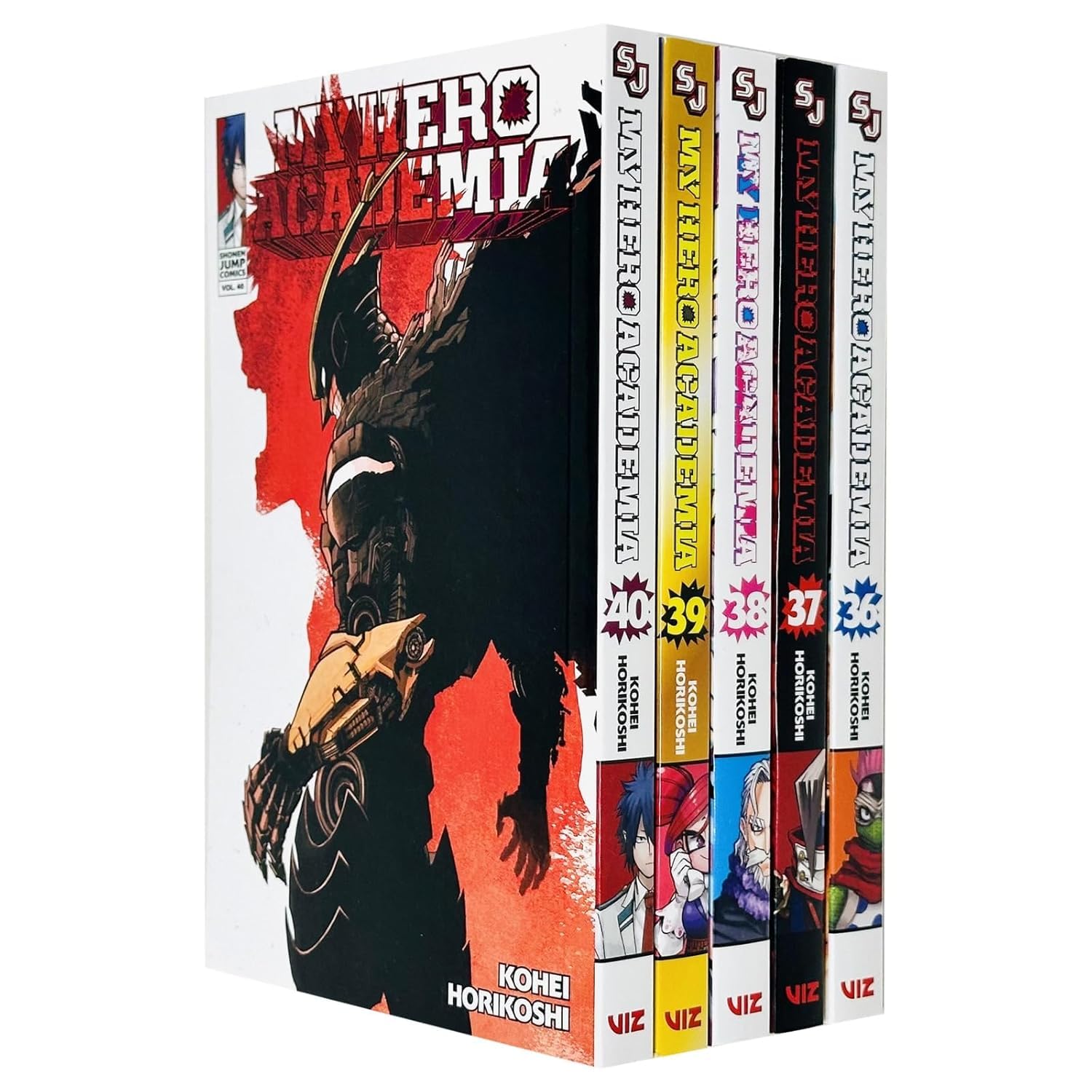 My Hero Academia Vol. 36-40 paperback box set front cover by Kohei Horikoshi