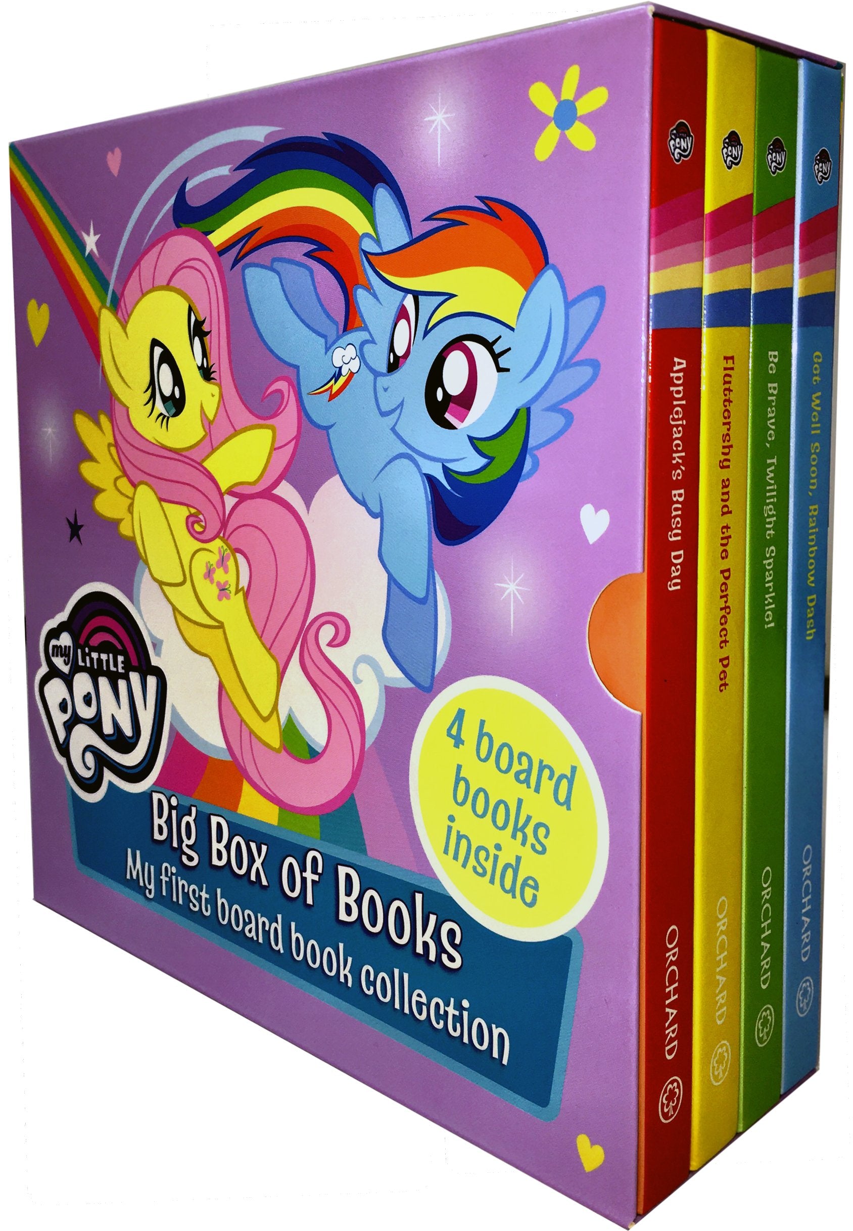 My Little Pony Big Box of Books 4-book board book collection set front cover, ages 3-7