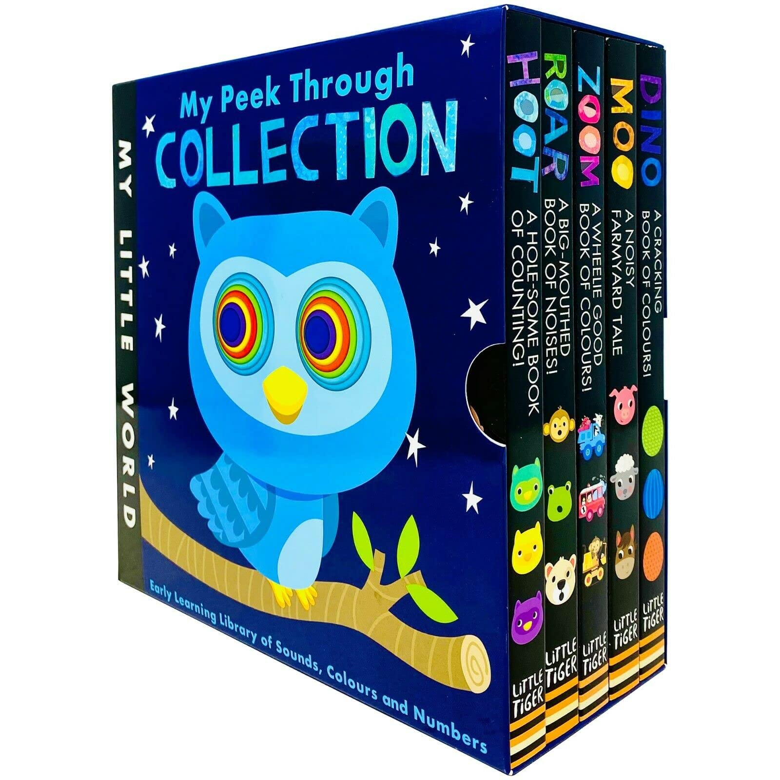 My Little World Peek Through Collection 5 board book set by Jonathan Litton, front cover artwork, ages 0-5
