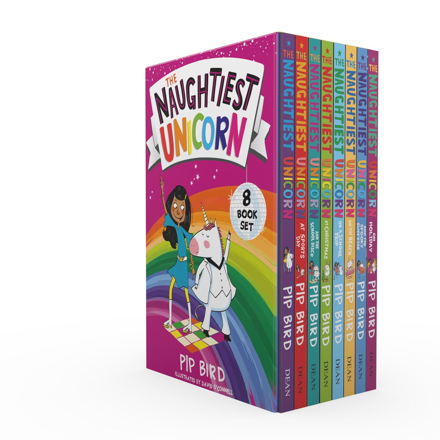 The Naughtiest Unicorn 8 Books Collection Set by Pip Bird, paperback box set front cover artwork