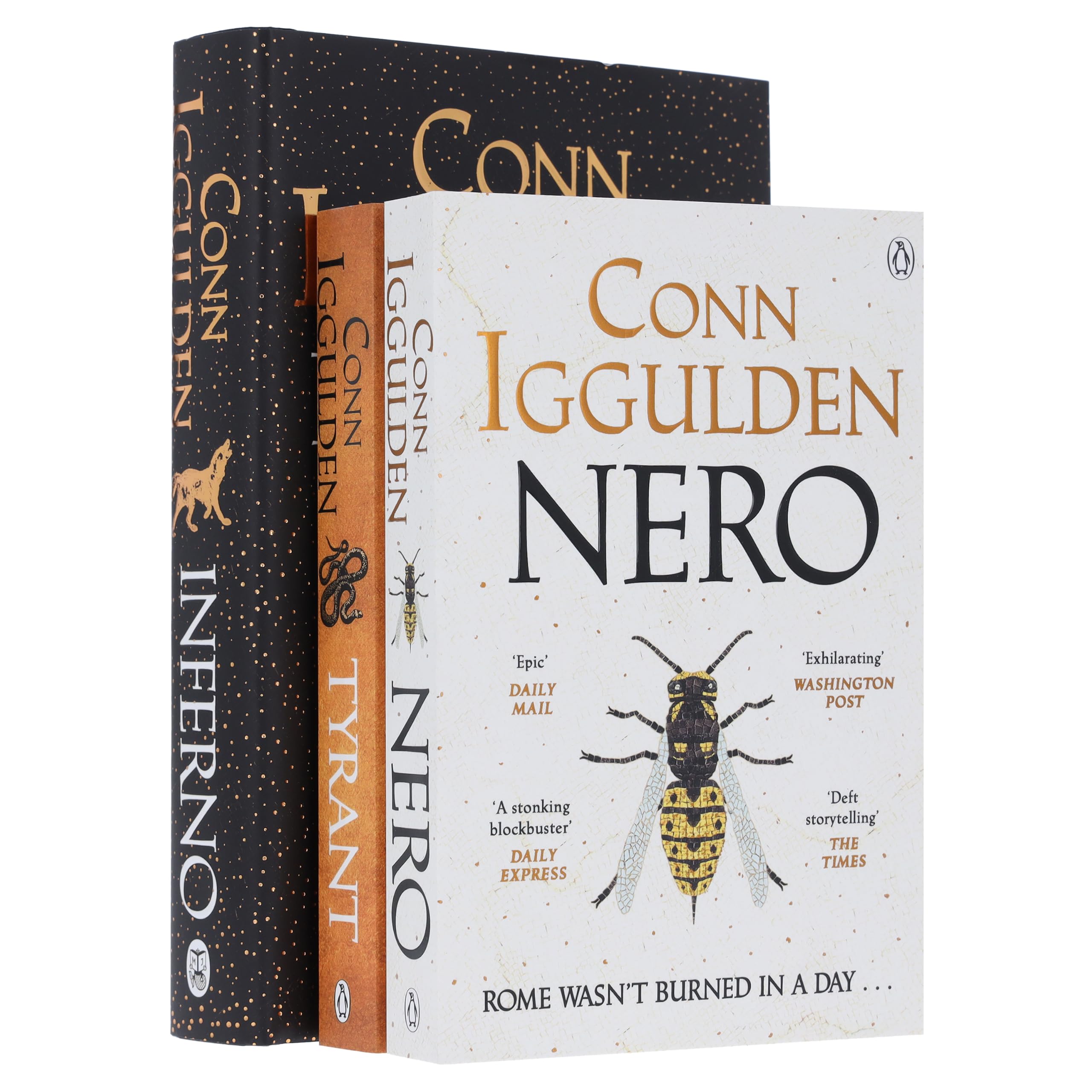 The Nero Trilogy by Conn Iggulden 3 book collection set front covers - Nero, Tyrant, and Inferno