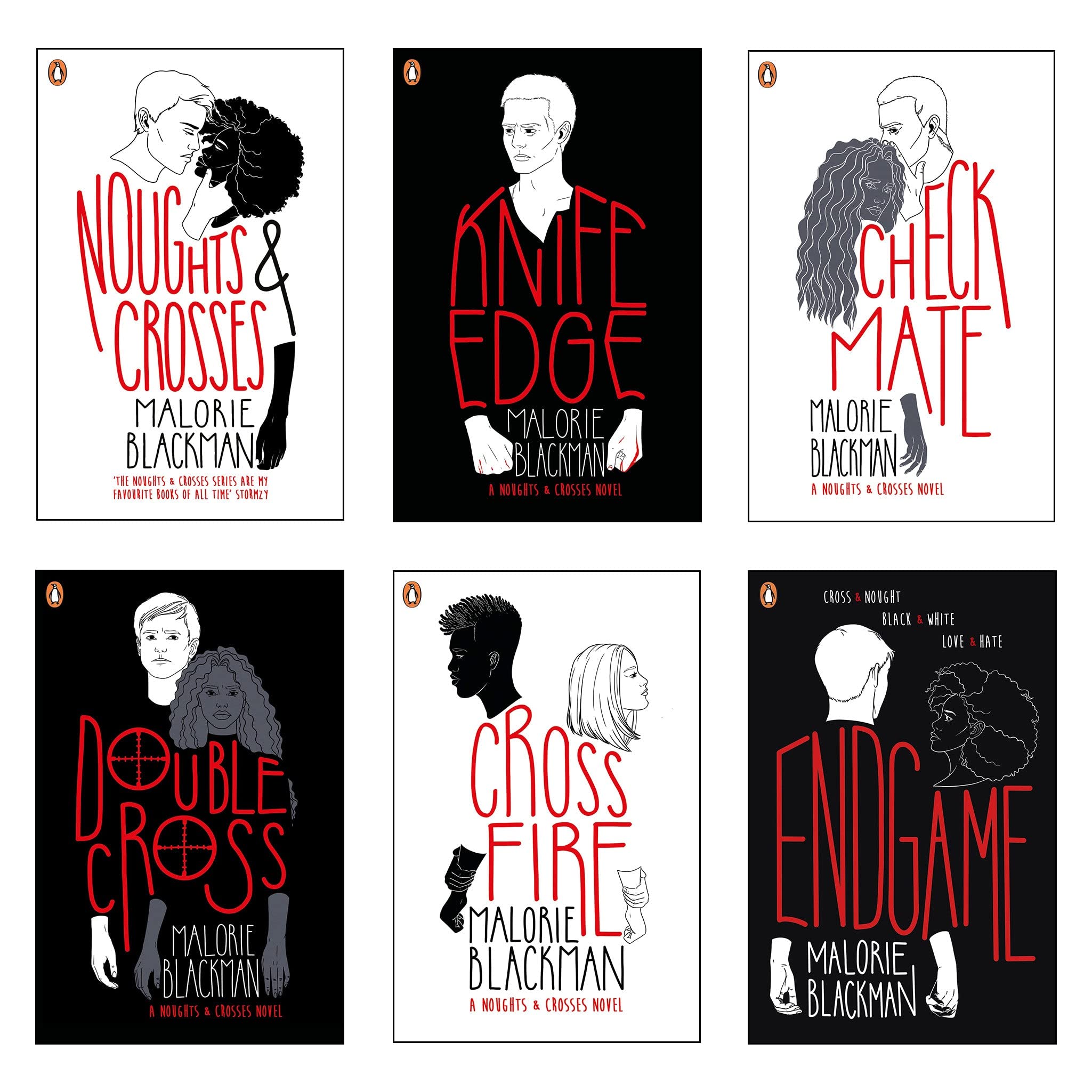 Noughts and Crosses 6 Books Collection Set by Malorie Blackman paperback front cover, Young Adult dystopian series