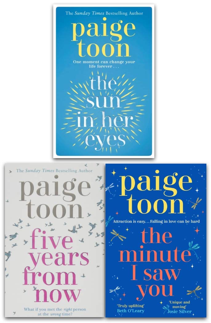 Paige Toon 3 Books Collection Set paperback cover featuring The Minute I Saw You, The Sun in Her Eyes, and Five Years From Now