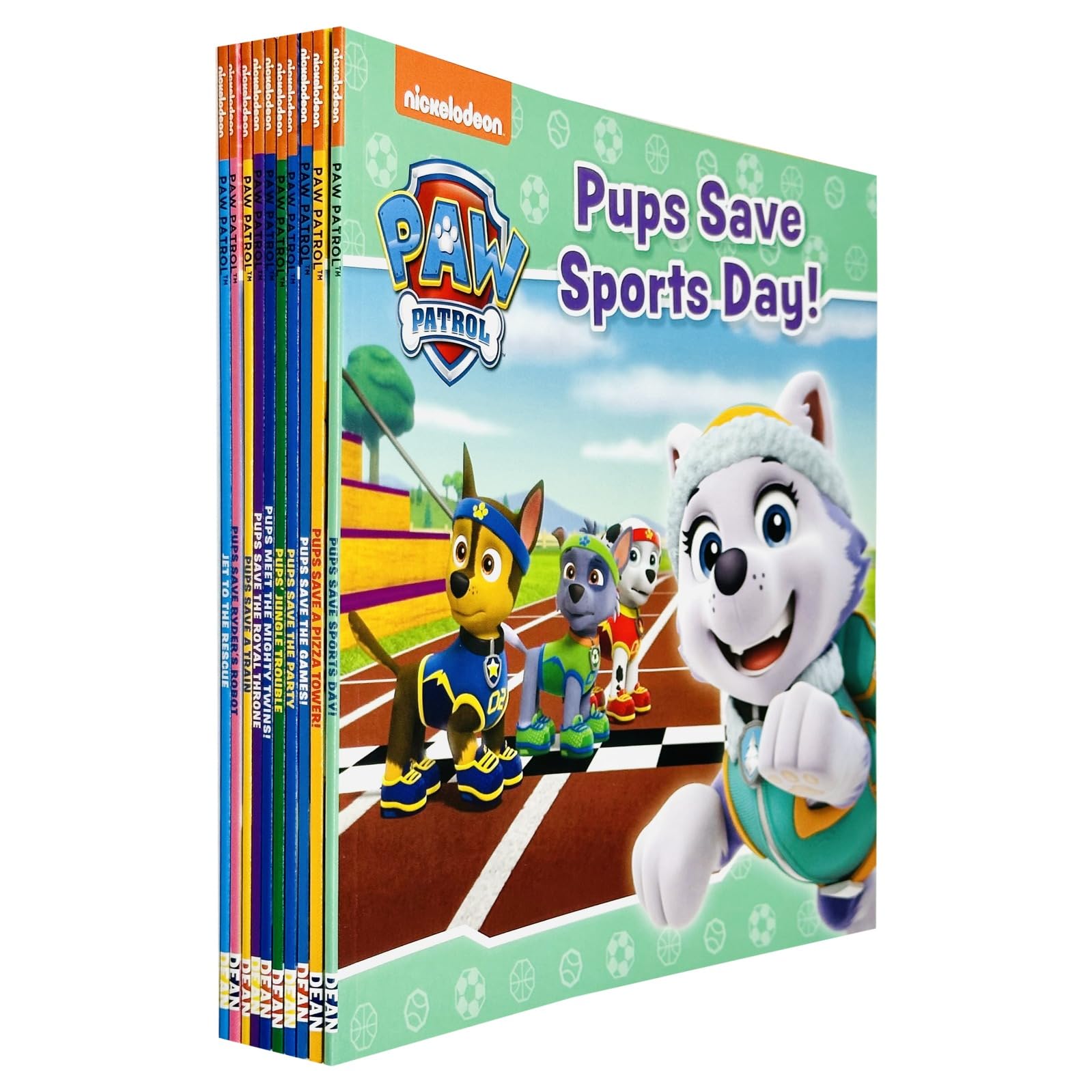 Paw Patrol Favourite Stories 10 Books Collection Set front cover artwork, Nickelodeon paperback set for ages 3-7