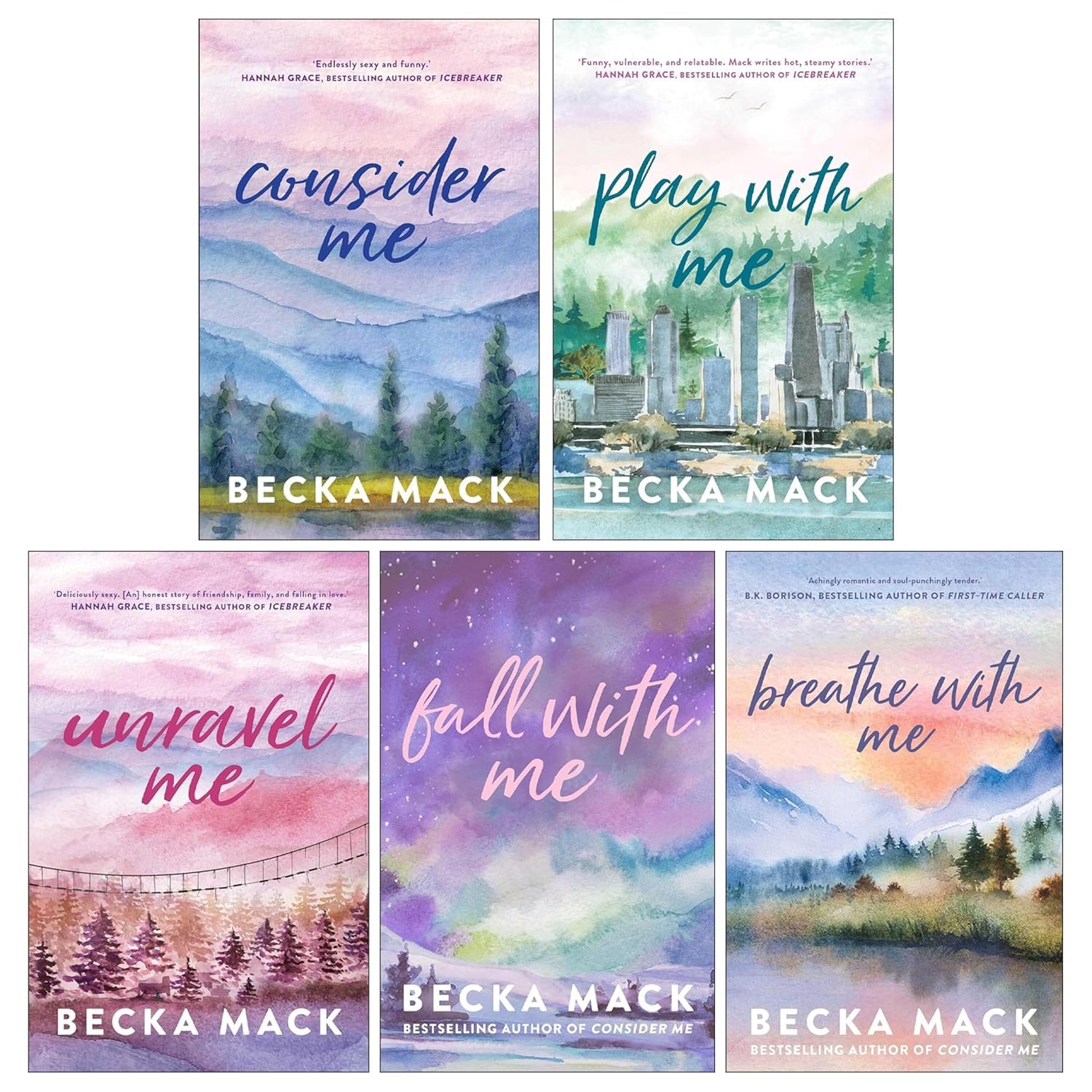 Playing For Keeps 5-book paperback collection set by Becka Mack, front cover box set display
