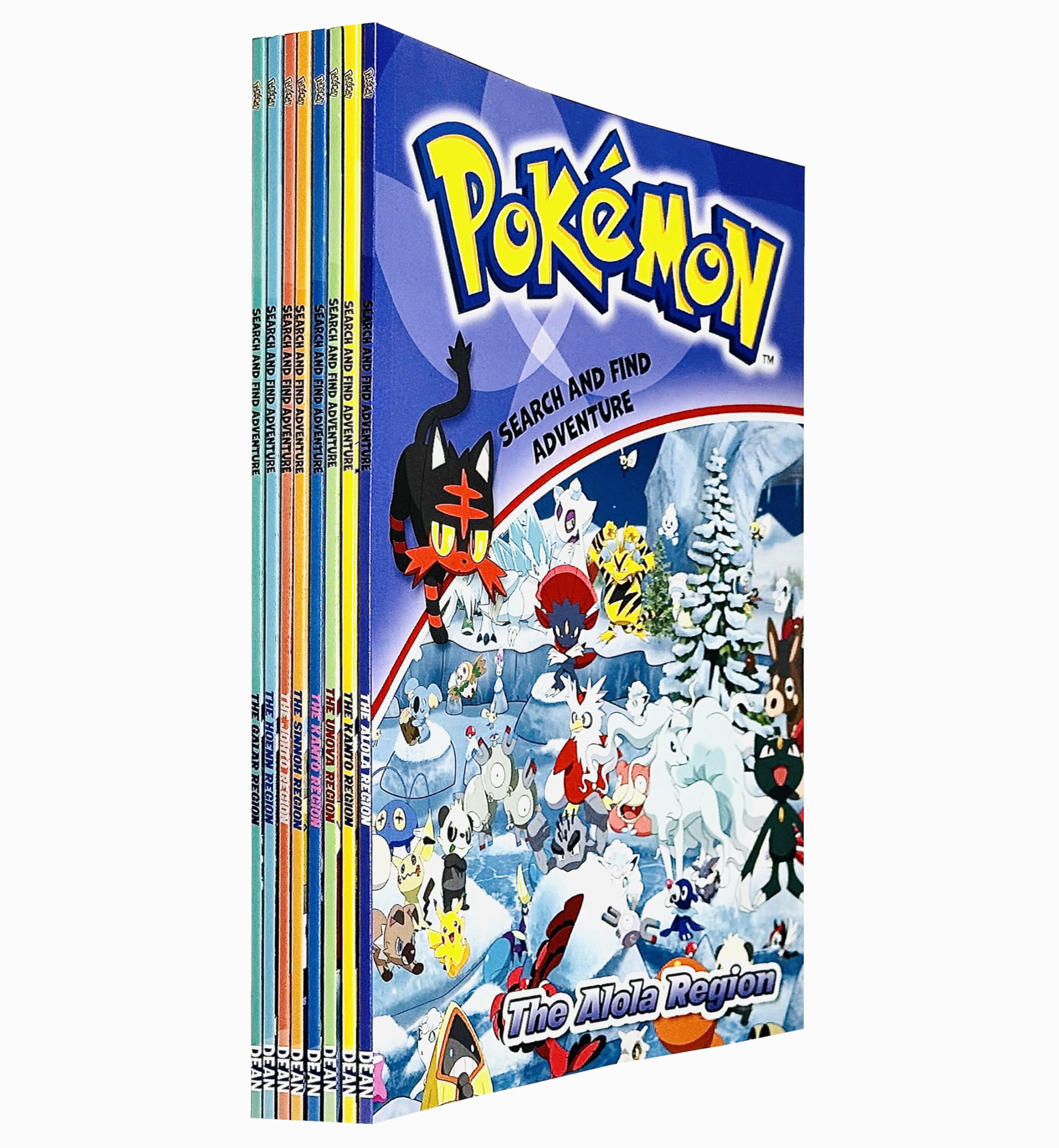 Pokémon Search and Find Adventure 8 Books Collection Set paperback front cover, Ages 5-8