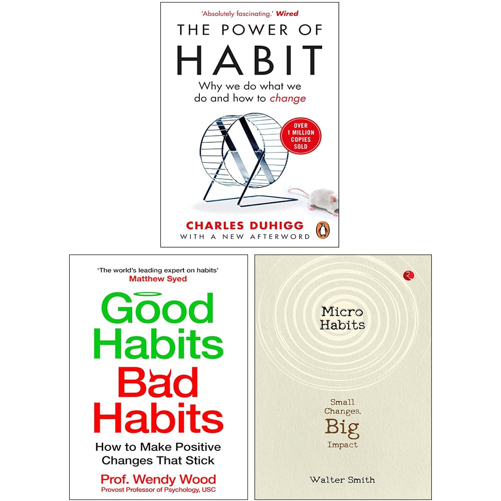 The Power of Habit and Related Reads 3 books collection set paperback - front cover of full set