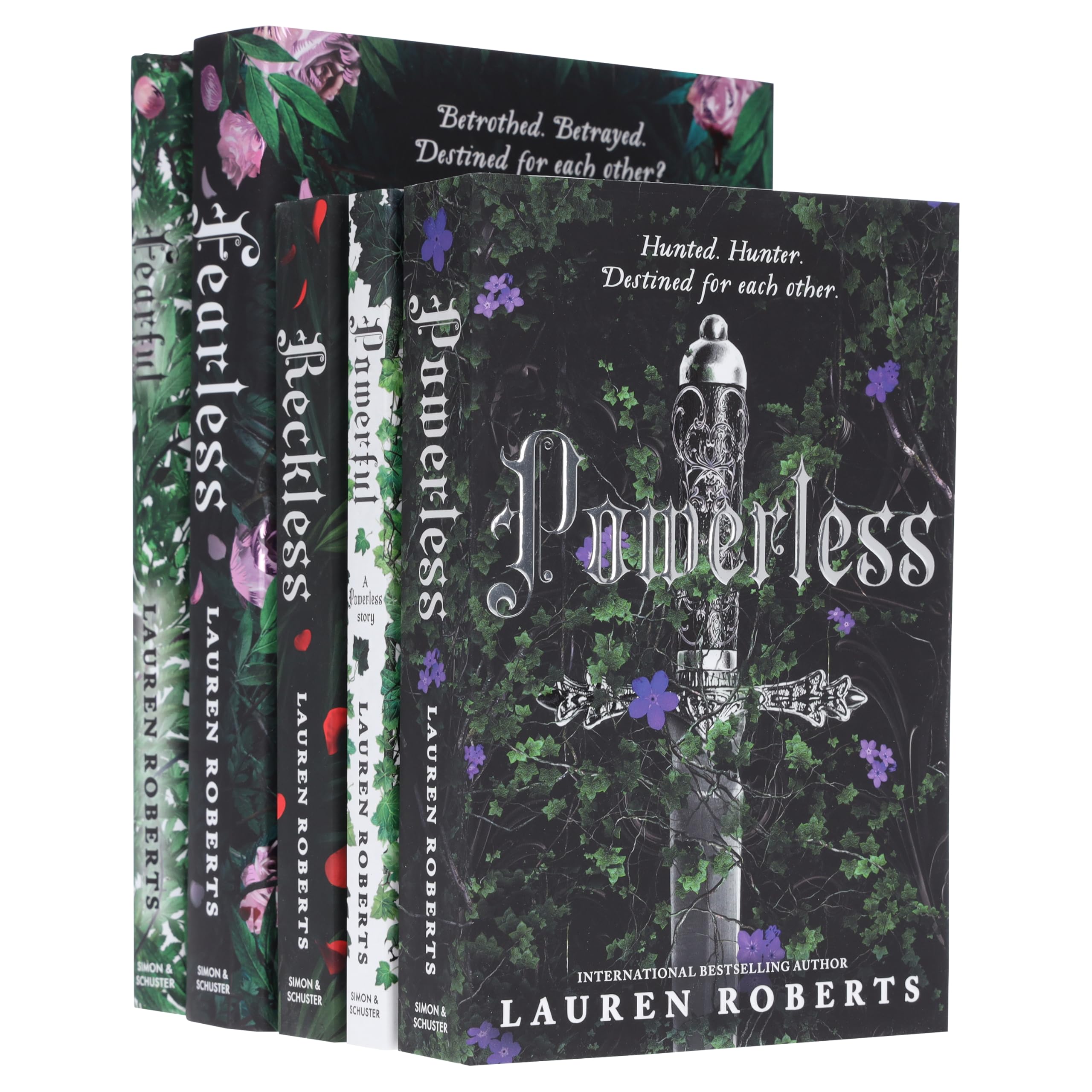 Powerless Trilogy 5-book paperback collection set by Lauren Roberts, all five books stacked together