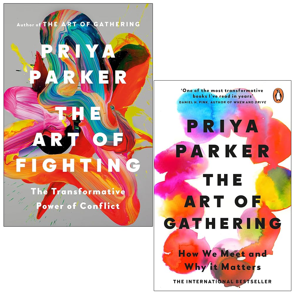 Front covers of Priya Parker's The Art of Gathering and The Art of Fighting book set
