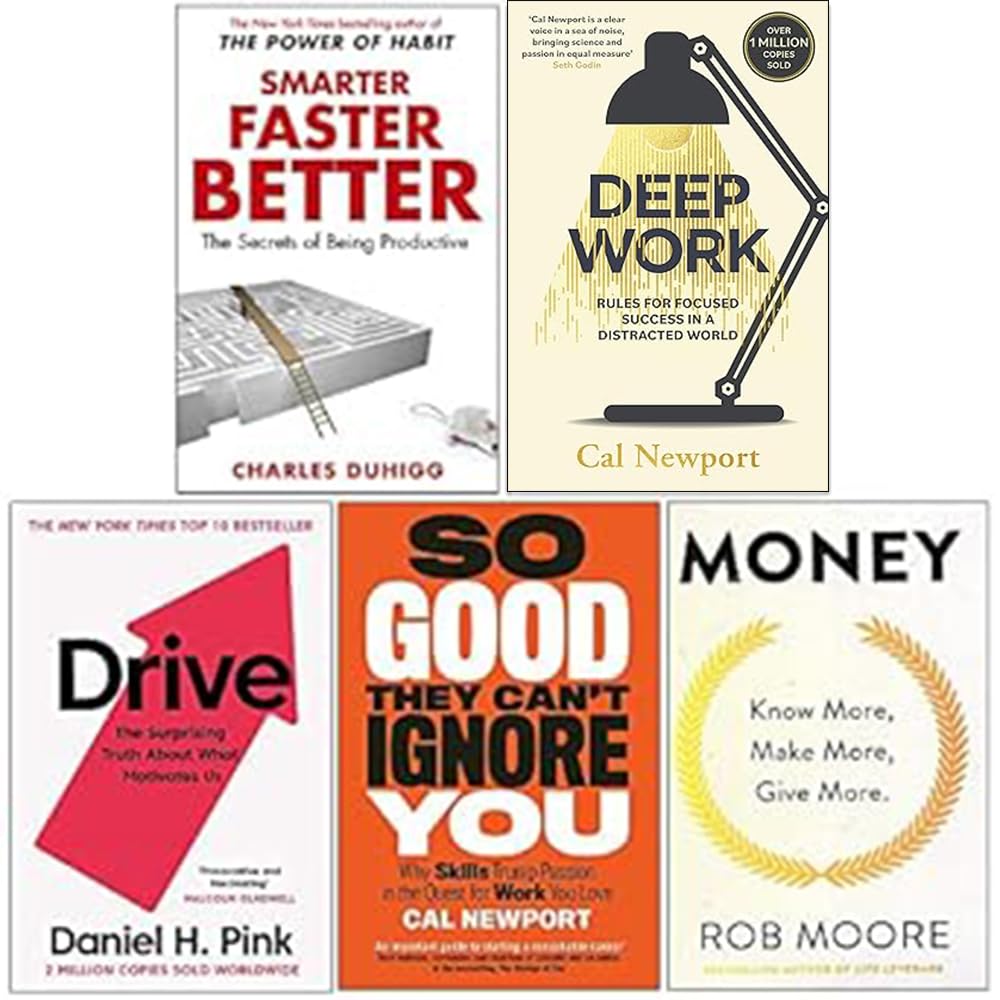 Productivity Classics 5 Books Collection Set, paperback, showing front cover of the full paperback set
