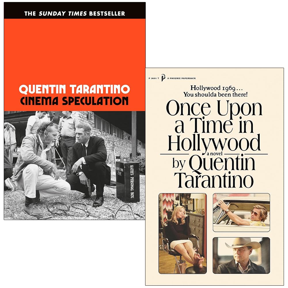 Front cover of the Quentin Tarantino 2 Books Set featuring Cinema Speculation and Once Upon a Time in Hollywood paperbacks